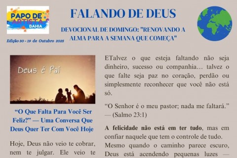 Devocional de Domingo Falando Com Deus