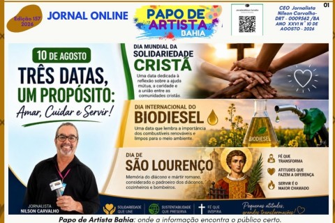 JÁ ESTÁ NO AR!    Jornal Online Papo de Artista Bahia – Edição 157