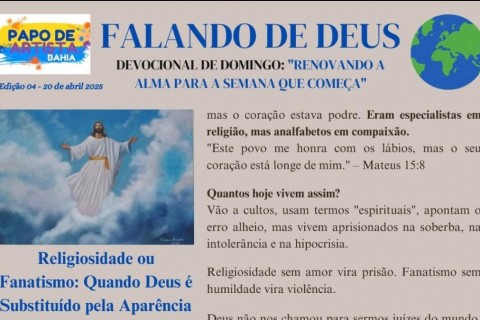 FALANDO DE DEUS - 4ª EDIÇÃO  Devocional de Domingo: "Renovando a Alma para a Semana que Começa"
