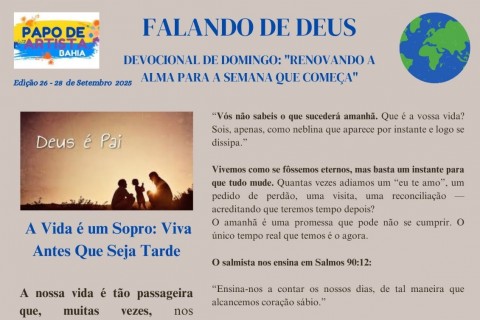 FALANDO  DE DEUS  DEVOCIONAL  DE DOMINGO