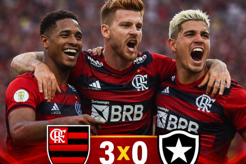 Flamengo vence clássico contra o Botafogo e marca três gols em grande atuação