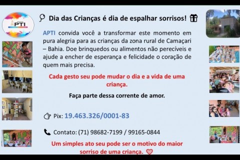 Neste Dia das Crianças, seja o motivo de um sorriso!