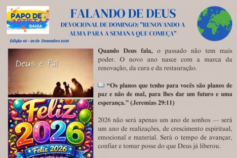 FALANDO DE DEUS  DEVOCIONAL DE DOMINGO