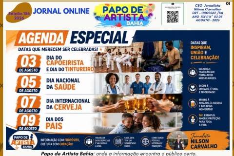 A NOVA EDIÇÃO DO JORNAL PAPO DE ARTISTA BAHIA JÁ ESTÁ NO AR!