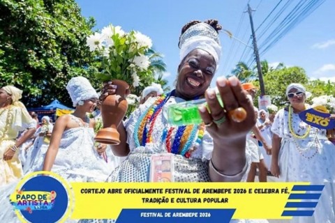 Cortejo abre oficialmente Festival de Arembepe 2026 e celebra fé, tradição e cultura popular
