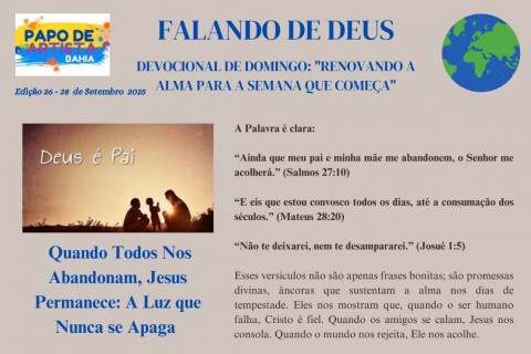 FALANDO DE DEUS DEVOCIONAL DE DOMINGO