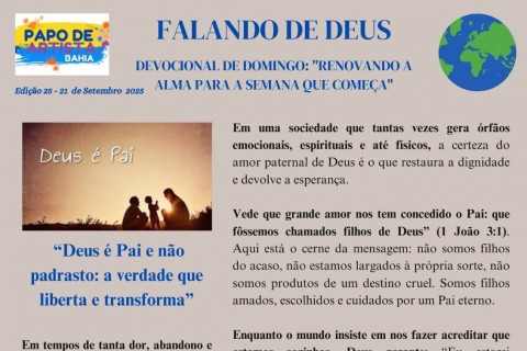 FALANDO DE DEUS DEVOCIONAL DE DOMINGO