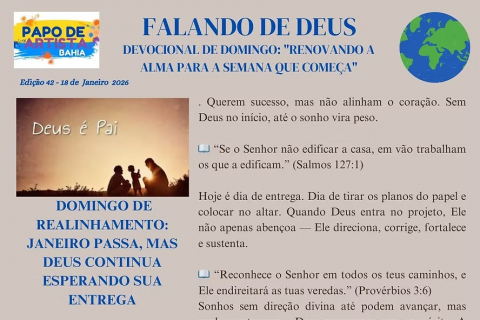 FALANDO  DE DEUS  DEVOCIONAL  DE DOMINGO