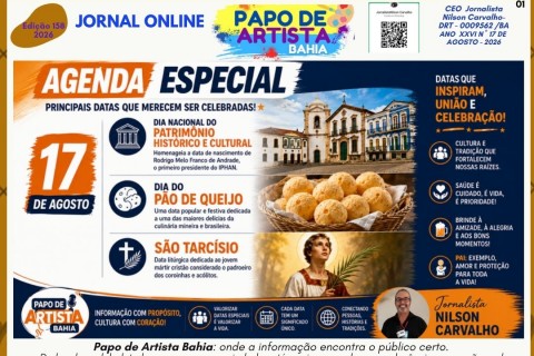 O Jornal Papo de Artista Bahia chega com informação, cultura, cidadania, empreendedorismo e histórias que merecem ser conhecidas.