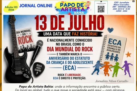 A NOVA EDIÇÃO DO JORNAL ONLINE PAPO DE ARTISTA BAHIA JÁ ESTÁ NO AR!