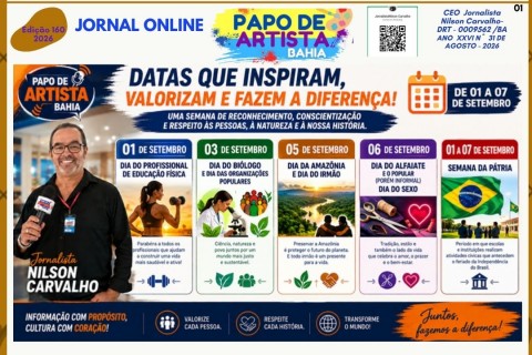 O Jornal Papo de Artista Bahia está no ar com informação, cultura, cidadania, empreendedorismo e histórias que merecem ser conhecidas!